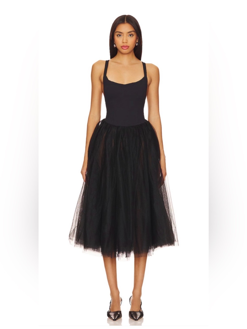 Free People X Intimately Fp Let's Talk Tutu Slip Dress In Black - Picture 3 of 14